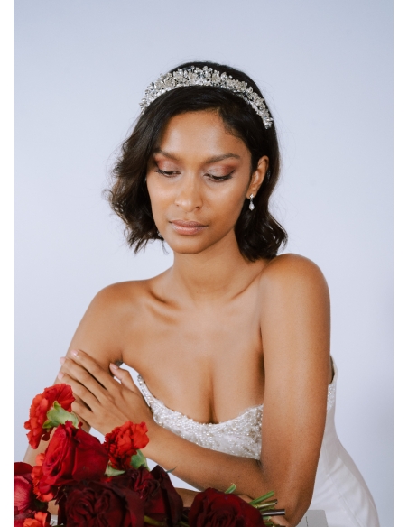 Couronne "Lyana" avec perles d'eau douce et cristaux