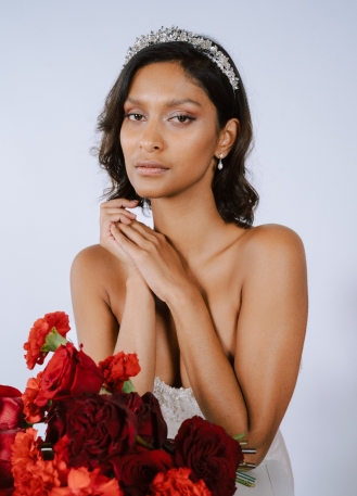 Couronne "Lyana" avec perles d'eau douce et cristaux 2