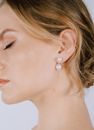 Boucles d'oreilles doubles perles Ellie 2