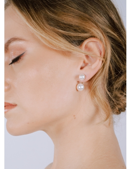 Boucles d'oreilles doubles perles Ellie