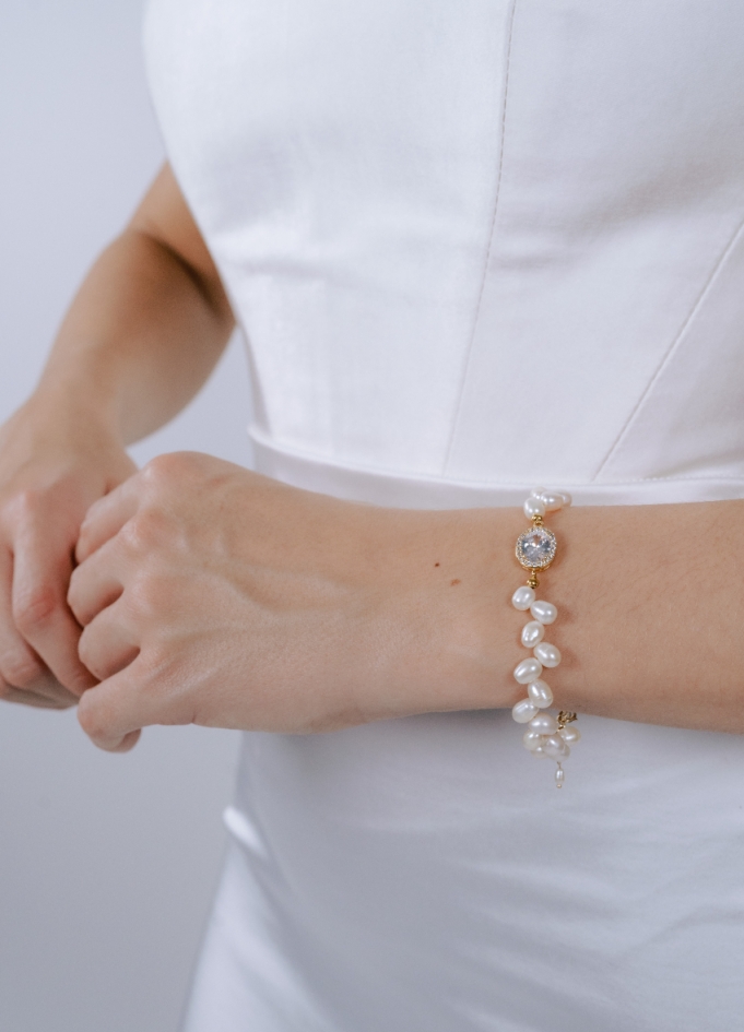 Bracelet mariage "Isabella" avec... Bracelet mariage "Isabella" avec...