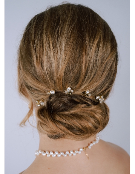 Lot de pics en cristal "Isabella" pour votre chignon de mariée