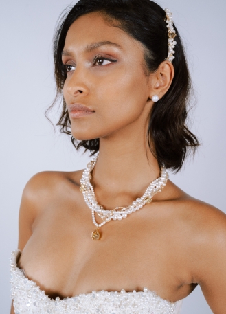 "Georgia" Collier multi-rangs de perles et de cristaux 2