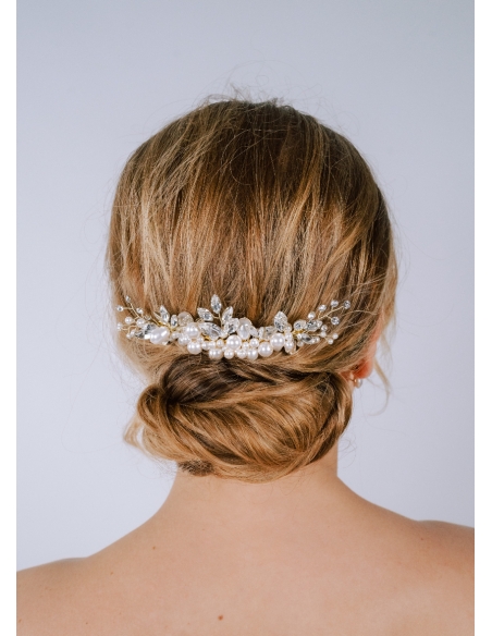 Peigne de mariée "Ellie" avec perles nacrées et cristaux