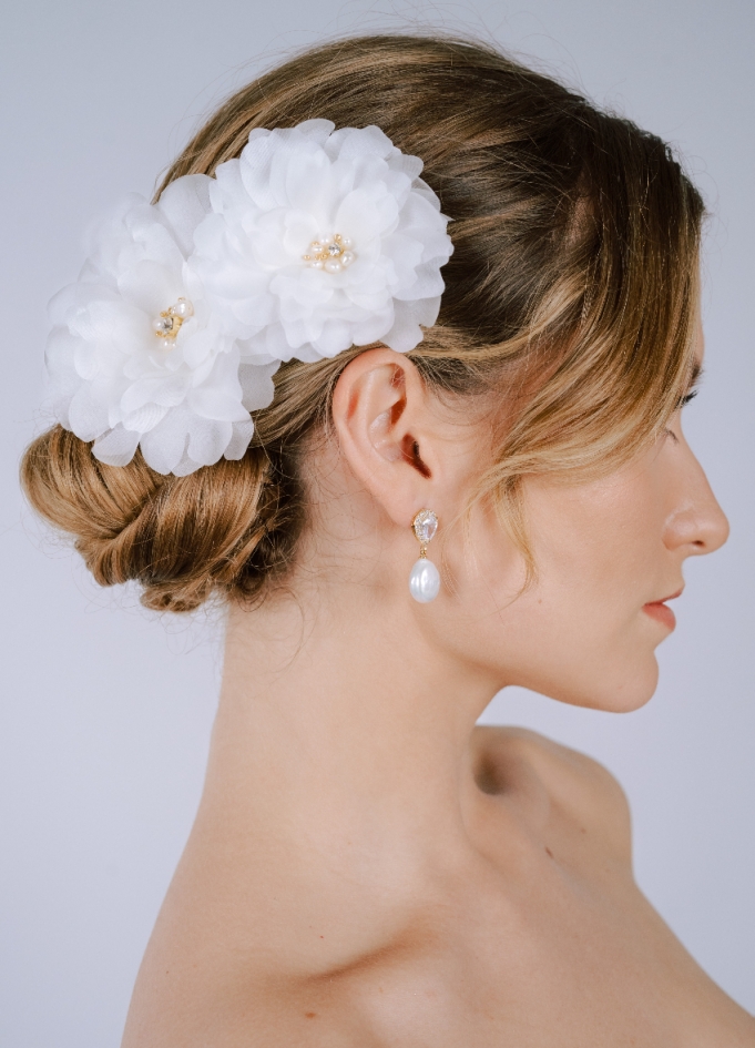 Barrettes cheveux "Maïa" avec fleurs... Barrettes cheveux "Maïa" avec fleurs...