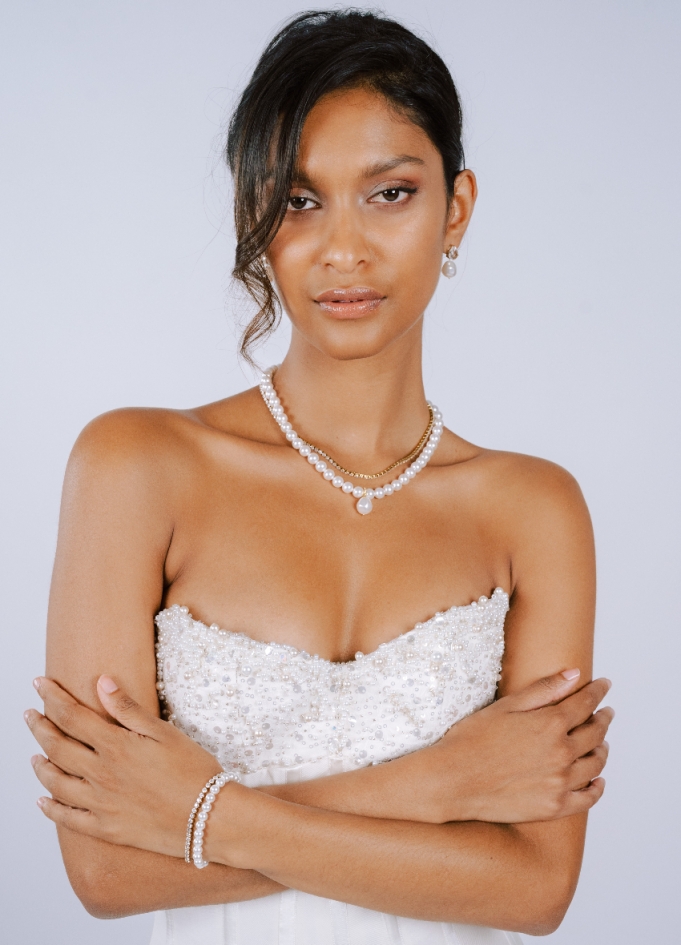 "Gina" Collier de perles nacrées avec...