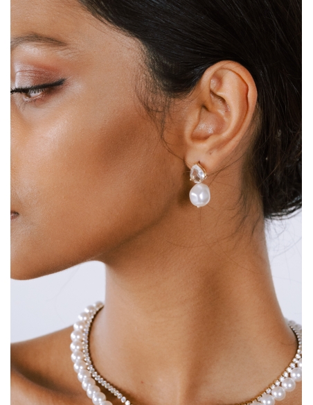 Boucles d'oreilles mariée "Gina" au charme moderne et chic