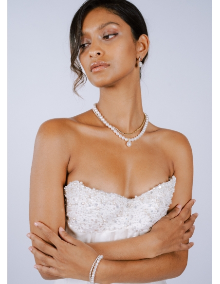 Boucles d'oreilles mariée "Gina" au charme moderne et chic