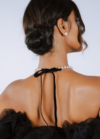 "Camilla" collier de mariée avec perles et noeud à nouer 2