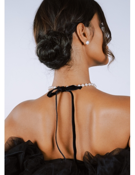 "Camilla" collier de mariée avec perles et noeud à nouer