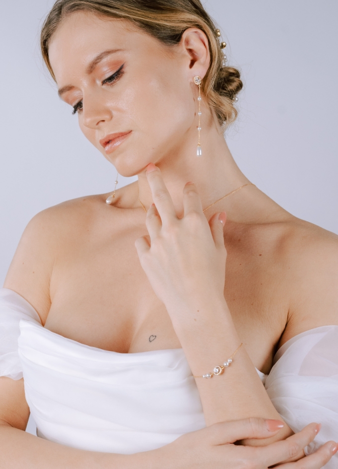 Boucles d'oreilles "Flavia" longue et...