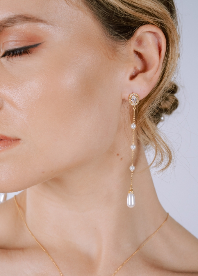 Boucles d'oreilles "Flavia" longue et...