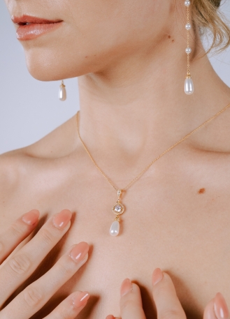 "Flavia" collier de mariée pour robe dos décolleté avec... 2