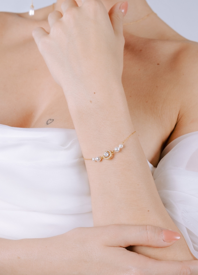 Bracelet mariage "Flavia" avec serti...