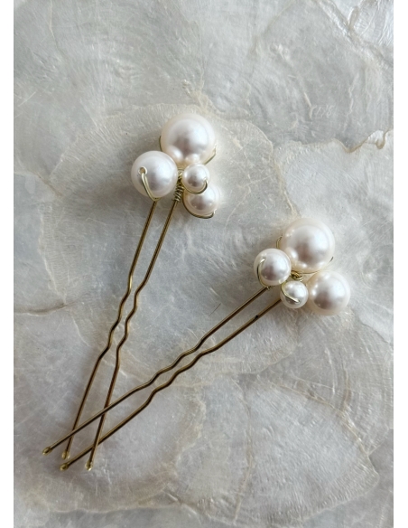 Lot de 2 Pics à chignon "Gina" pour coiffure minimaliste