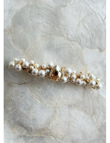 Barrette cheveux mariée "Georgia" avec perles et cristaux