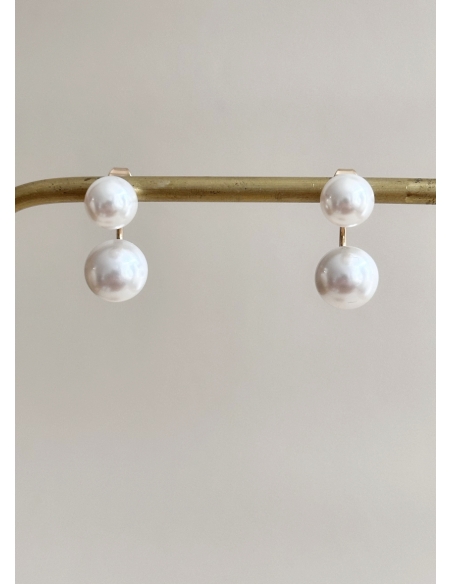 Boucles d'oreilles doubles perles Ellie