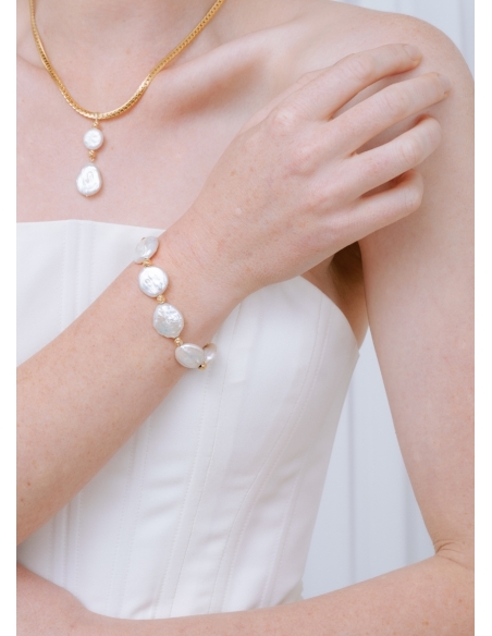 Garance Bracelet pour mariée avec perles d'eau douce
