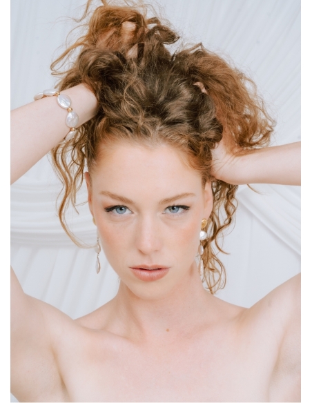 Boucles d'oreilles perlées "Garance" pour mariée moderne et minimalise