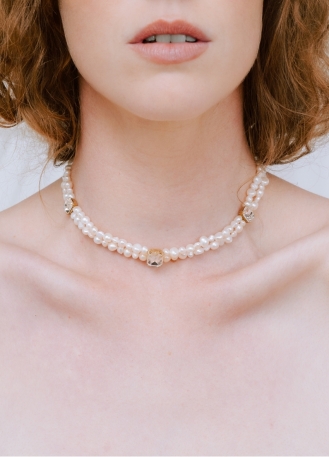 "Isaure" Collier choker pour mariée en perles d'eau douce...