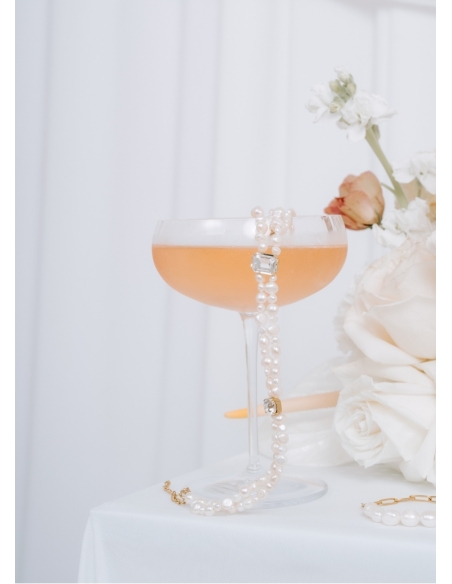 "Isaure" Collier choker pour mariée en perles d'eau douce et cristaux