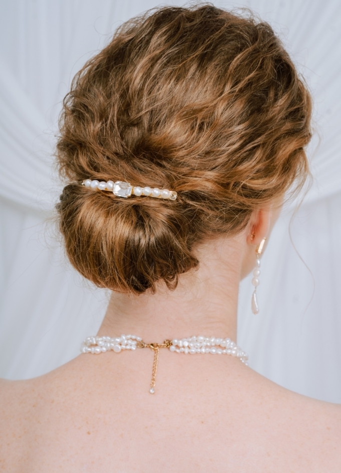 Barrette cheveux mariée "Isaure" avec...