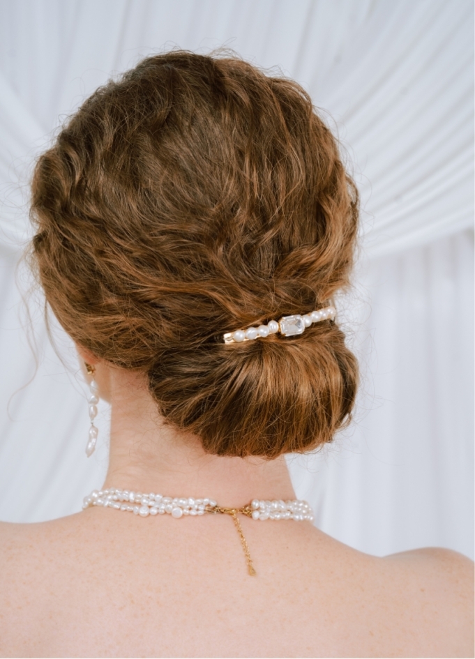Barrette cheveux mariée "Isaure" avec...