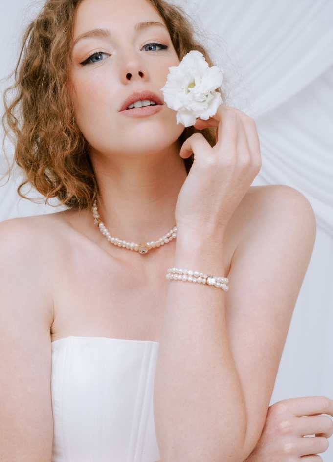 Bracelet mariage "Isaure" avec perles...