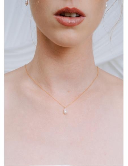 "Charline" Collier de dos avec perle d'eau douce pour robe dos nu