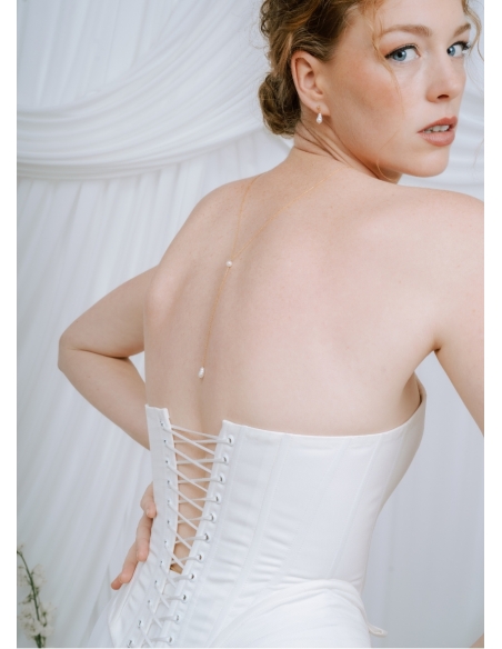 "Charline" Collier de dos avec perle d'eau douce pour robe dos nu