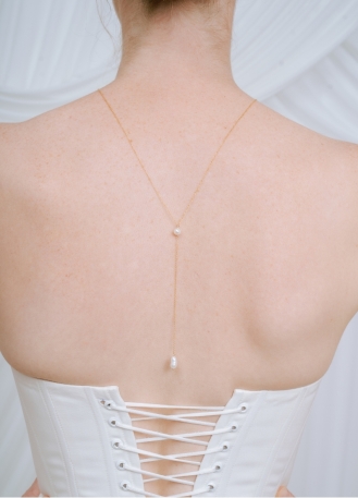 "Charline" Collier de dos avec perle d'eau douce pour...