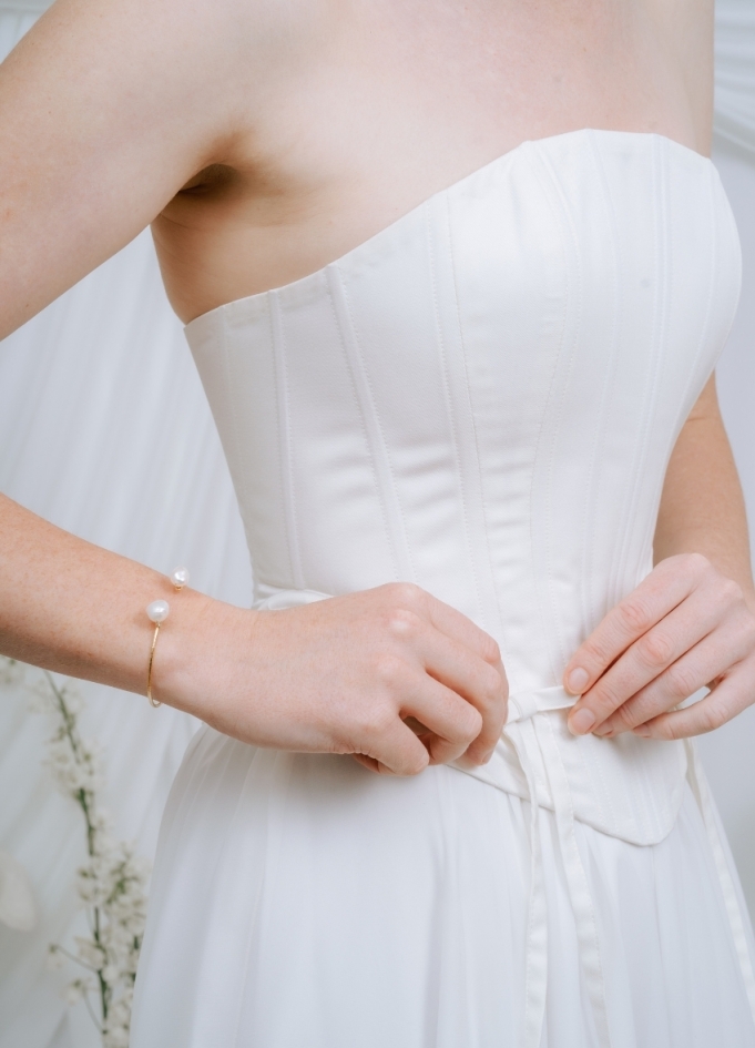 Bracelet mariage "Charline" jonc avec...