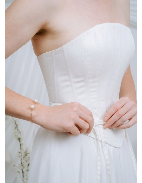 Bracelet mariage "Charline" jonc avec perles