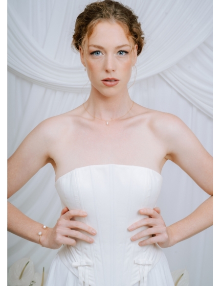 Bracelet mariage "Charline" jonc avec perles