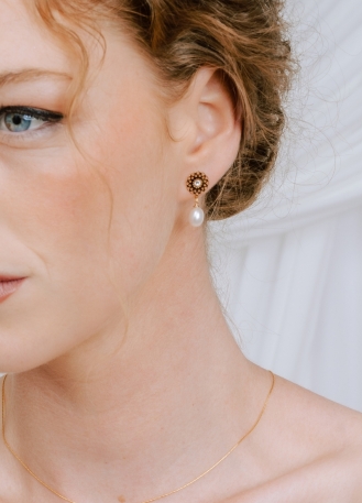 Boucles d'oreilles mariée "Charlotte" au charme ethnique