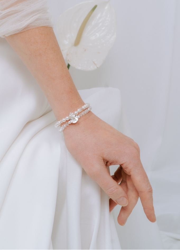 Bracelet mariage "Alicia" avec perles...