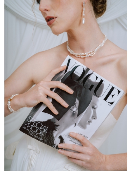 "Faustine" Collier choker en perles d'eau douce