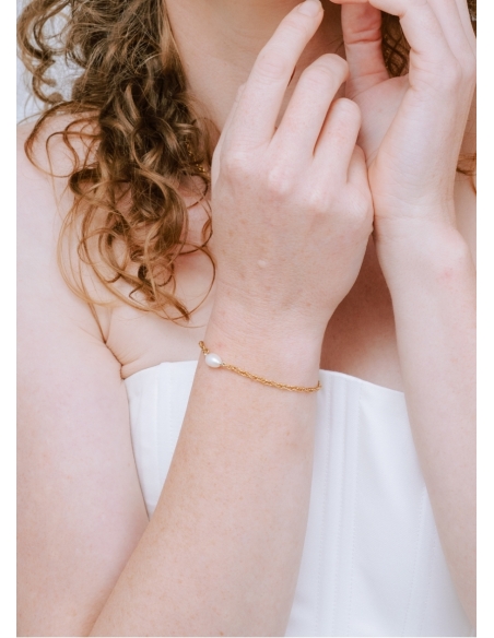 Bracelet mariage "Appoline" simple avec perle eau douce