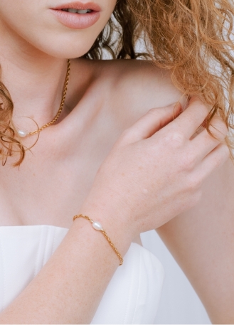 Bracelet mariage "Appoline" simple avec perle eau douce