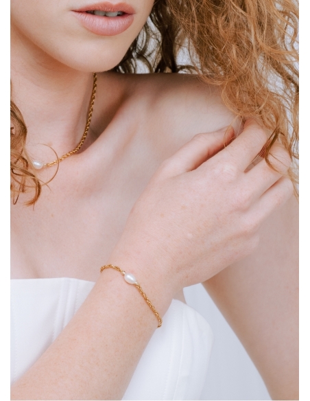 Bracelet mariage "Appoline" simple avec perle eau douce