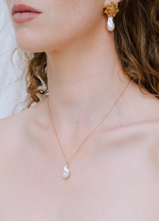 "Leopoldine" collier de mariée avec pendentif perle eau...