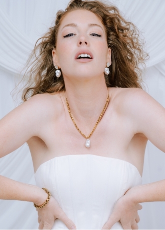 "Cloé" collier de mariée moderne avec perle eau douce... 2