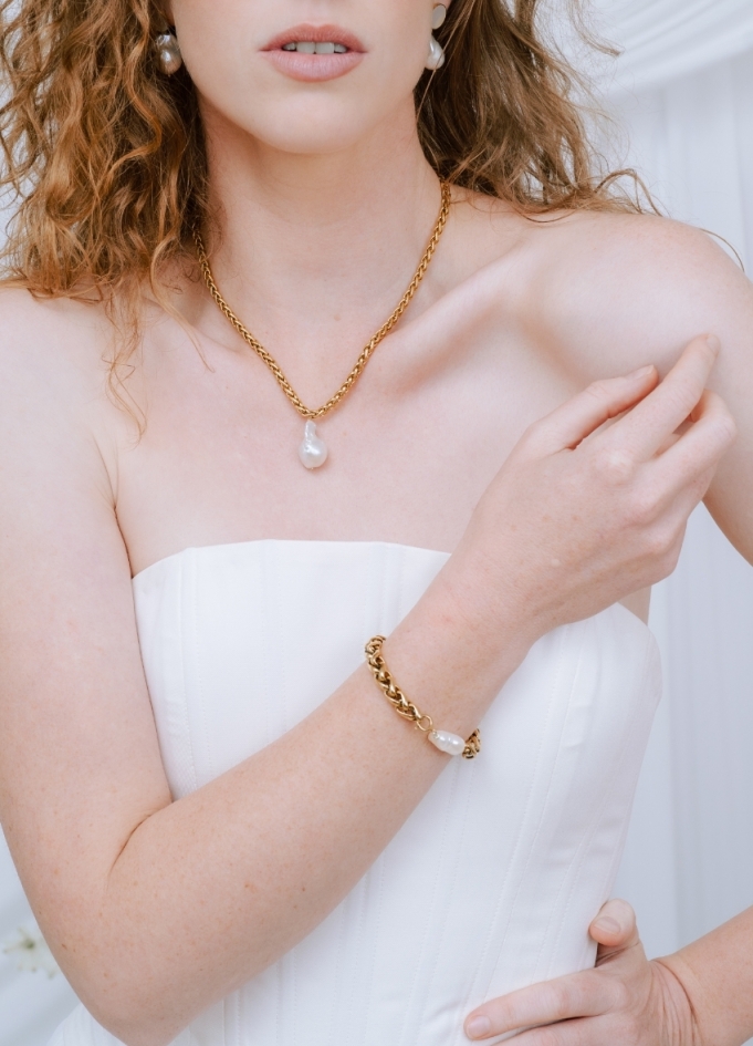 "Cloé" collier de mariée moderne avec...
