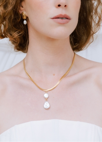 "Calista" collier de mariée avec pendentif perle eau...
