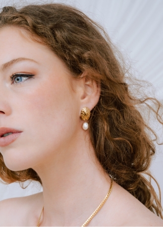 Boucles d'oreilles mariée "Calista" au charme moderne et...