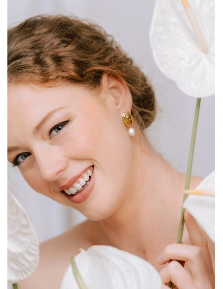 Boucles d'oreilles mariée "Calista" au charme moderne et chic