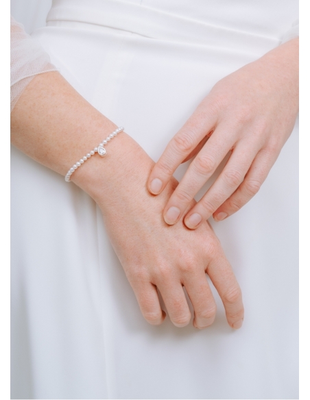 Bracelet mariage "Mathilde" discret avec perles d'eau douce