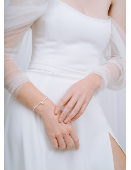 Bracelet mariage "Mathilde" discret avec perles d'eau douce