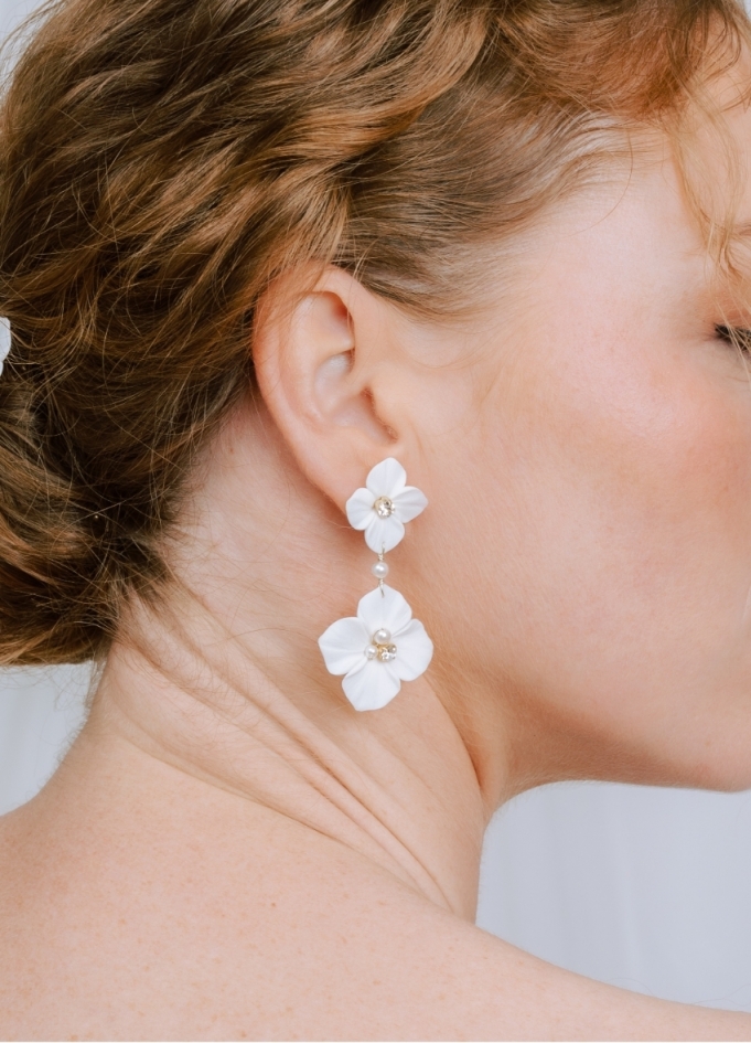 Boucles d'oreilles mariée "Adélie"...