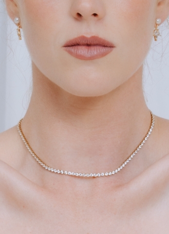 Collier mariage "Raphaelle" simple en cristal